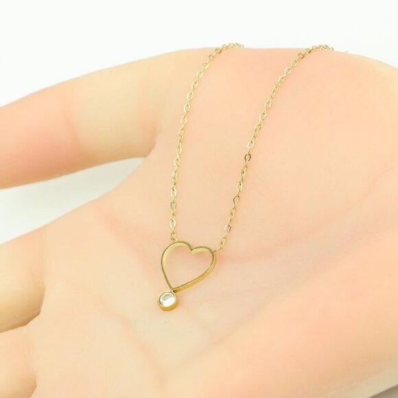 Delicate Yellow Heart Pendant Necklace with Adjustable Chain, XPNL0364 - Picture 6 of 13